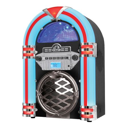 Victor VDTJ-1550-BK Broadway Desktop Jukebox with CD Player and Bluetooth, VDTJ-1550-BK